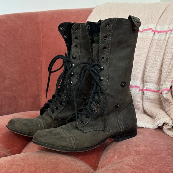 Steve Madden Women's Black Lace-Up Boots - Picture 1 of 9